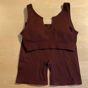 Burgundy Matching Workout Set